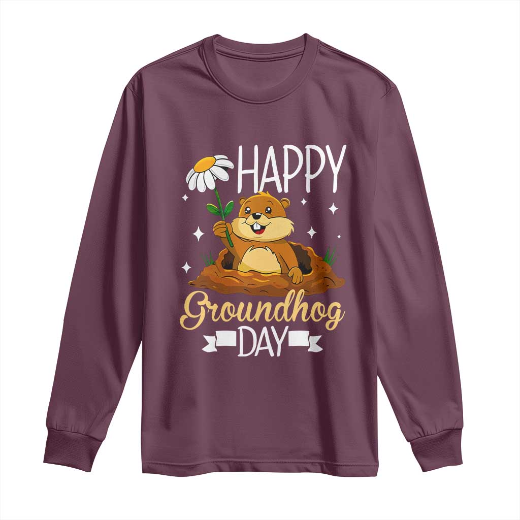 Happy Groundhog Day Long Sleeve Shirt Punxsutawney Phil Groundhog Lover