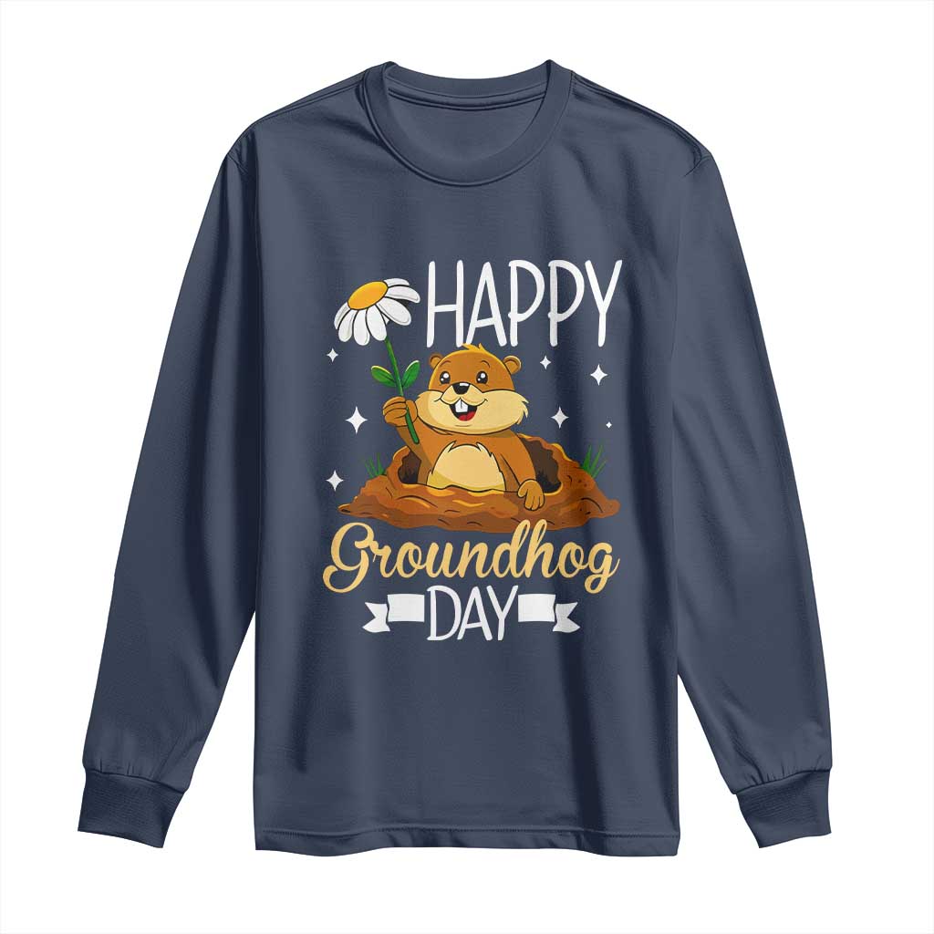 Happy Groundhog Day Long Sleeve Shirt Punxsutawney Phil Groundhog Lover
