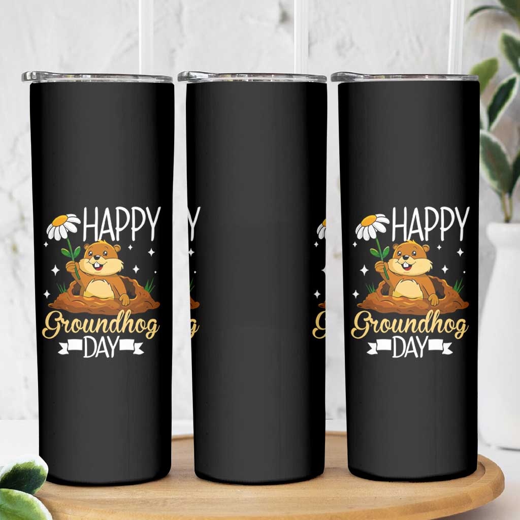 Happy Groundhog Day Skinny Tumbler Punxsutawney Phil Groundhog Lover