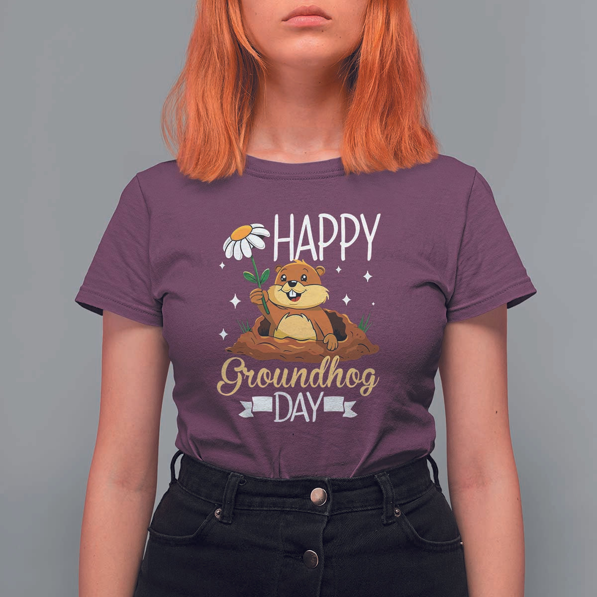 Happy Groundhog Day T Shirt For Women Punxsutawney Phil Groundhog Lover