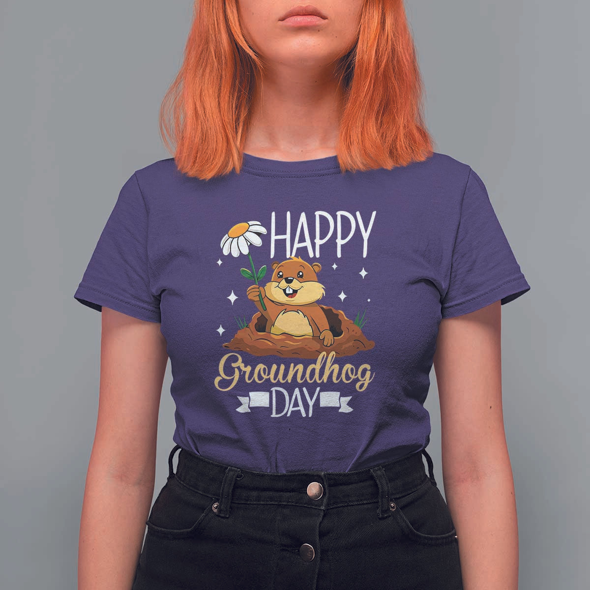 Happy Groundhog Day T Shirt For Women Punxsutawney Phil Groundhog Lover