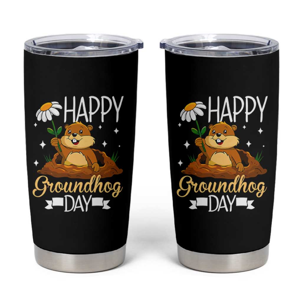 Happy Groundhog Day Tumbler Cup Punxsutawney Phil Groundhog Lover