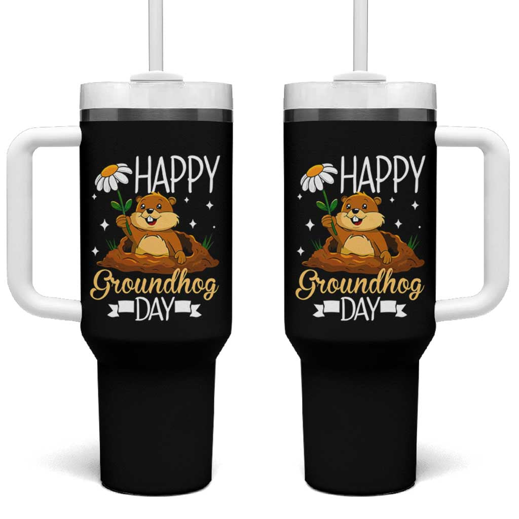 Happy Groundhog Day Tumbler With Handle Punxsutawney Phil Groundhog Lover