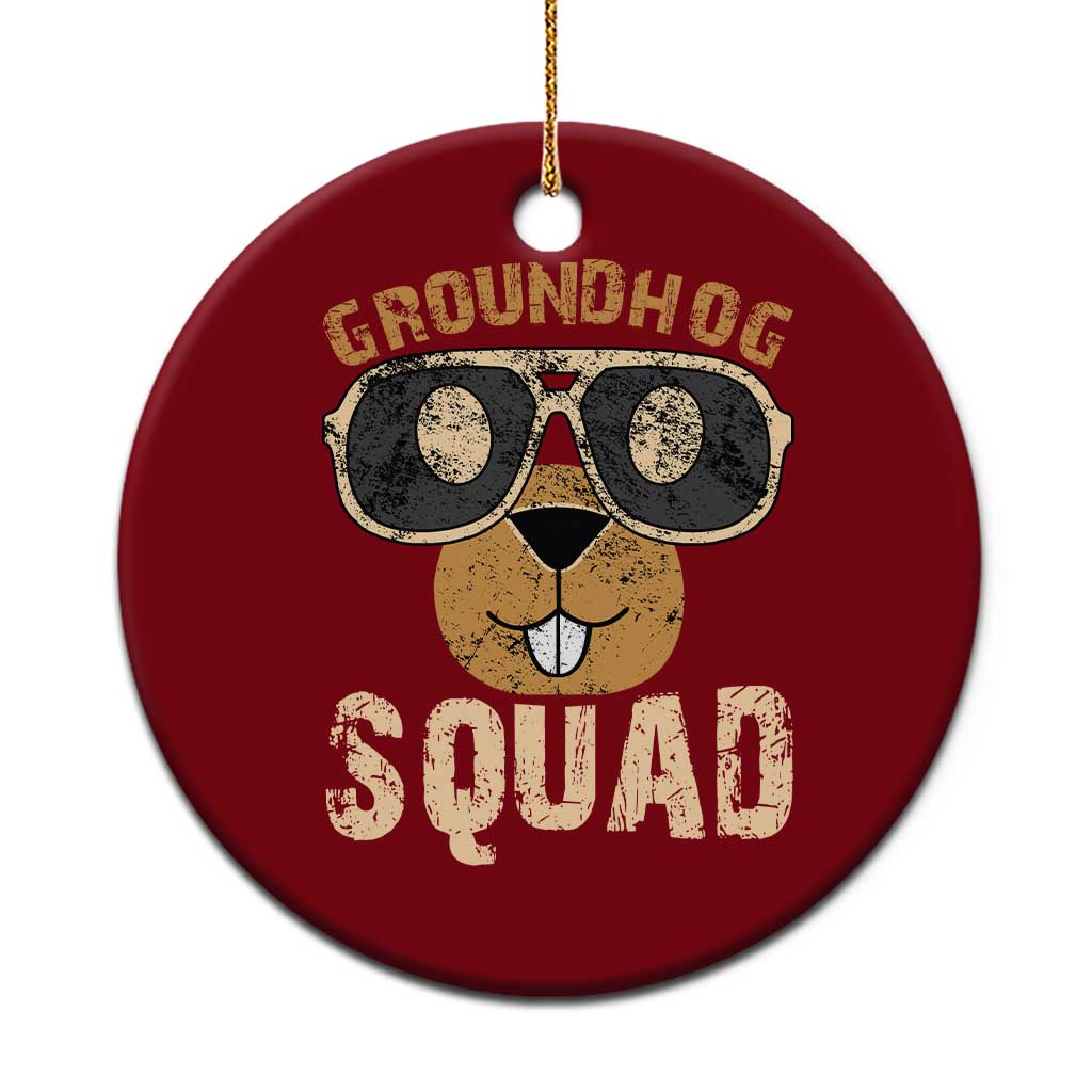 Groundhog Squad Ceramic Ornament Cute Woodchuck Happy Groundhog Day - Wonder Print Shop