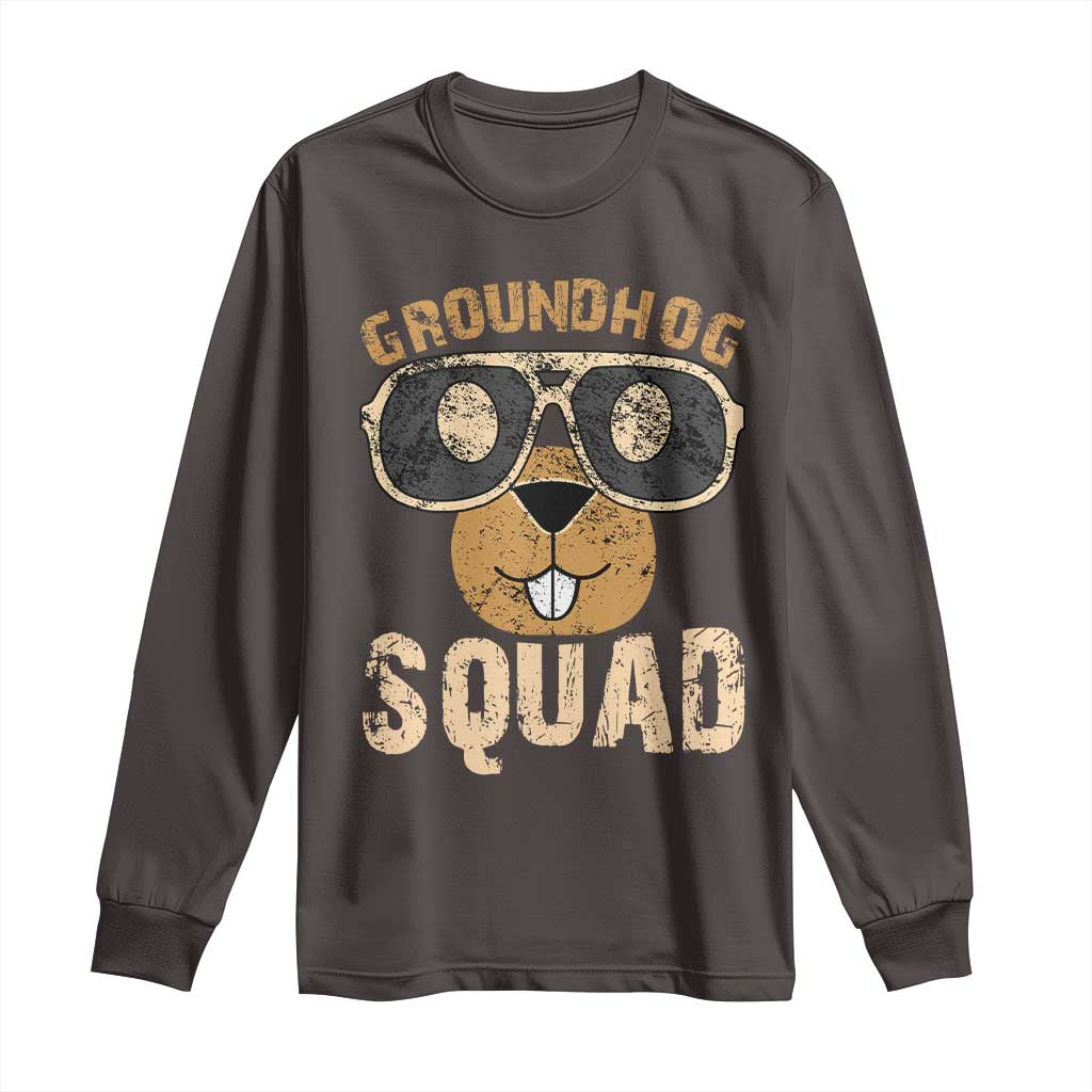 Groundhog Squad Long Sleeve Shirt Cute Woodchuck Happy Groundhog Day