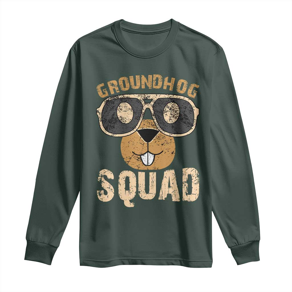 Groundhog Squad Long Sleeve Shirt Cute Woodchuck Happy Groundhog Day