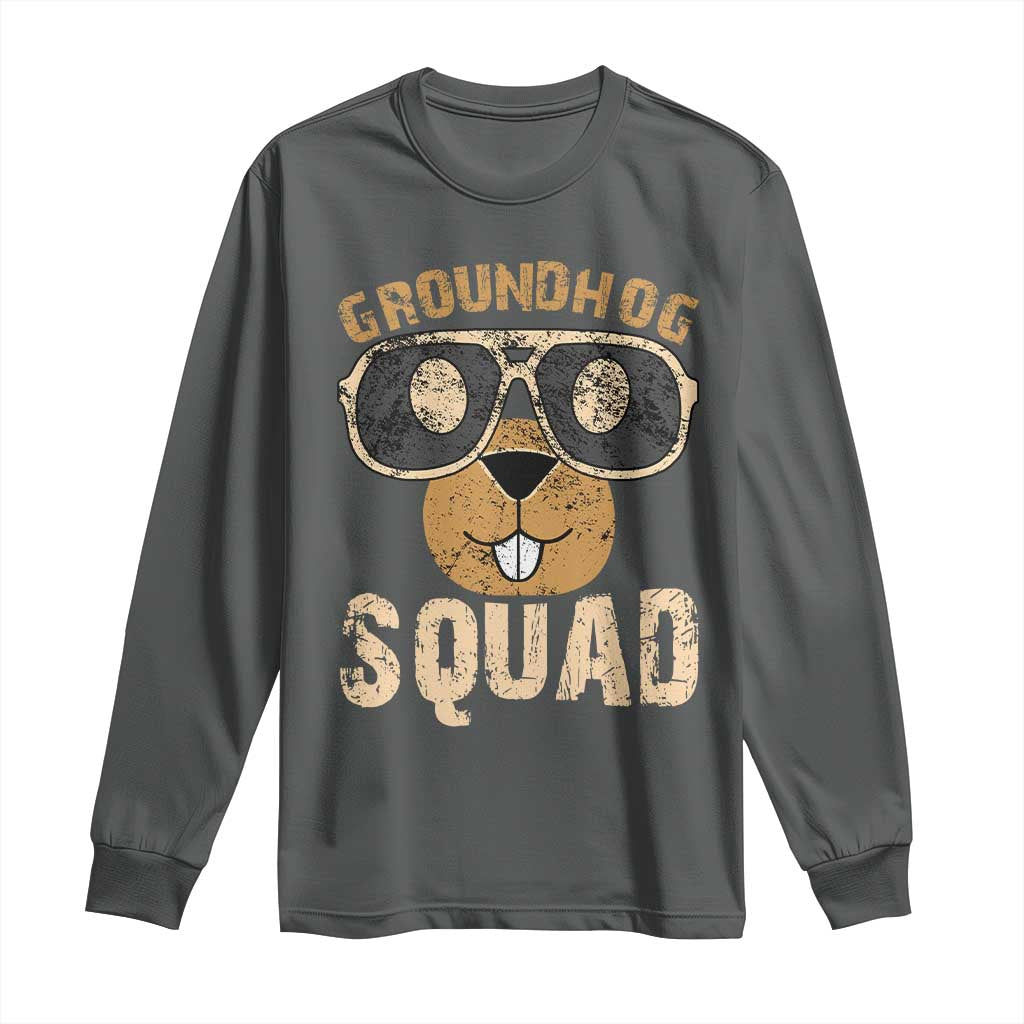 Groundhog Squad Long Sleeve Shirt Cute Woodchuck Happy Groundhog Day