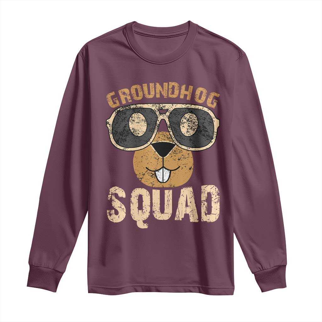 Groundhog Squad Long Sleeve Shirt Cute Woodchuck Happy Groundhog Day