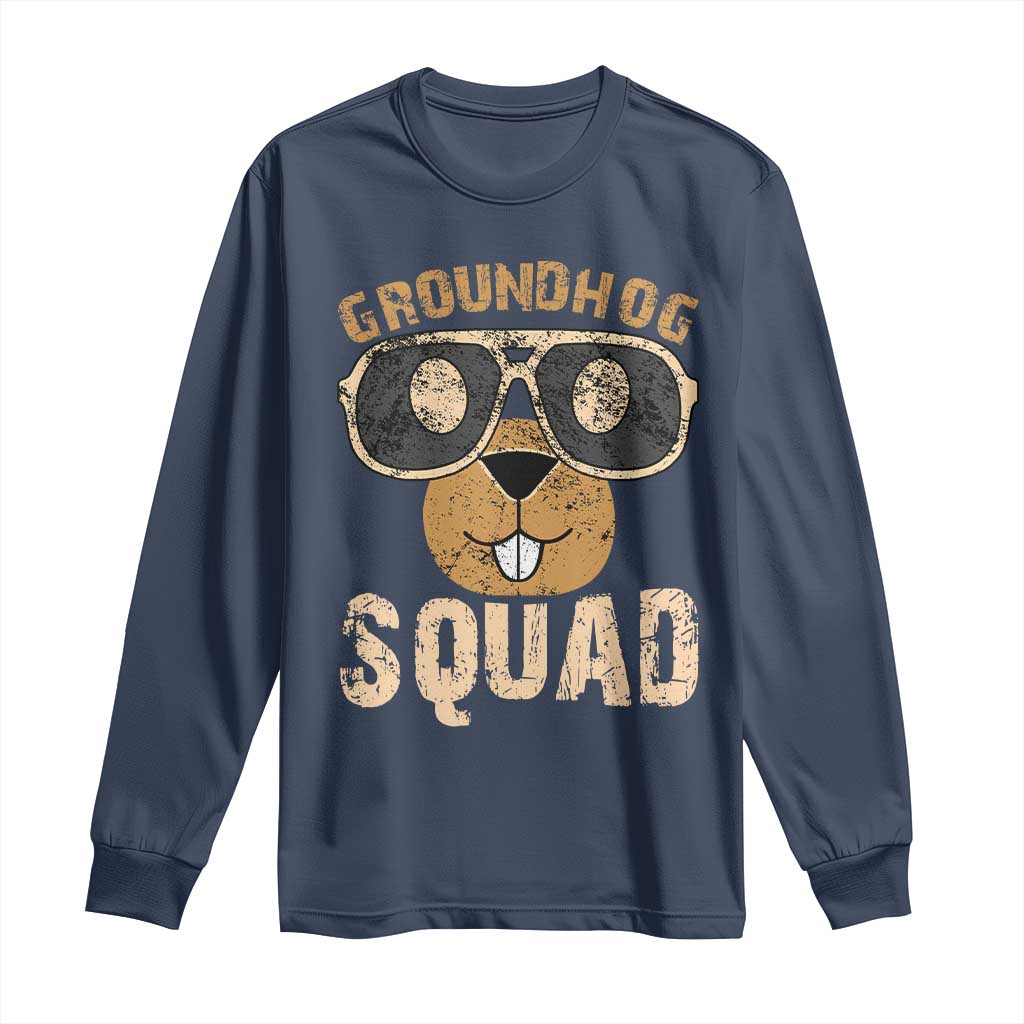 Groundhog Squad Long Sleeve Shirt Cute Woodchuck Happy Groundhog Day