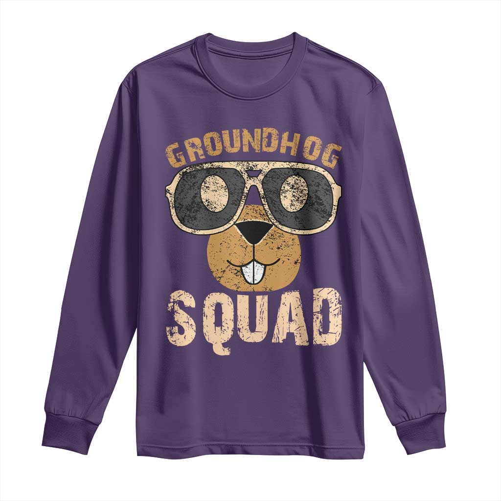 Groundhog Squad Long Sleeve Shirt Cute Woodchuck Happy Groundhog Day