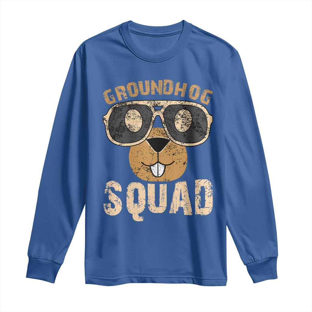 Groundhog Squad Long Sleeve Shirt Cute Woodchuck Happy Groundhog Day