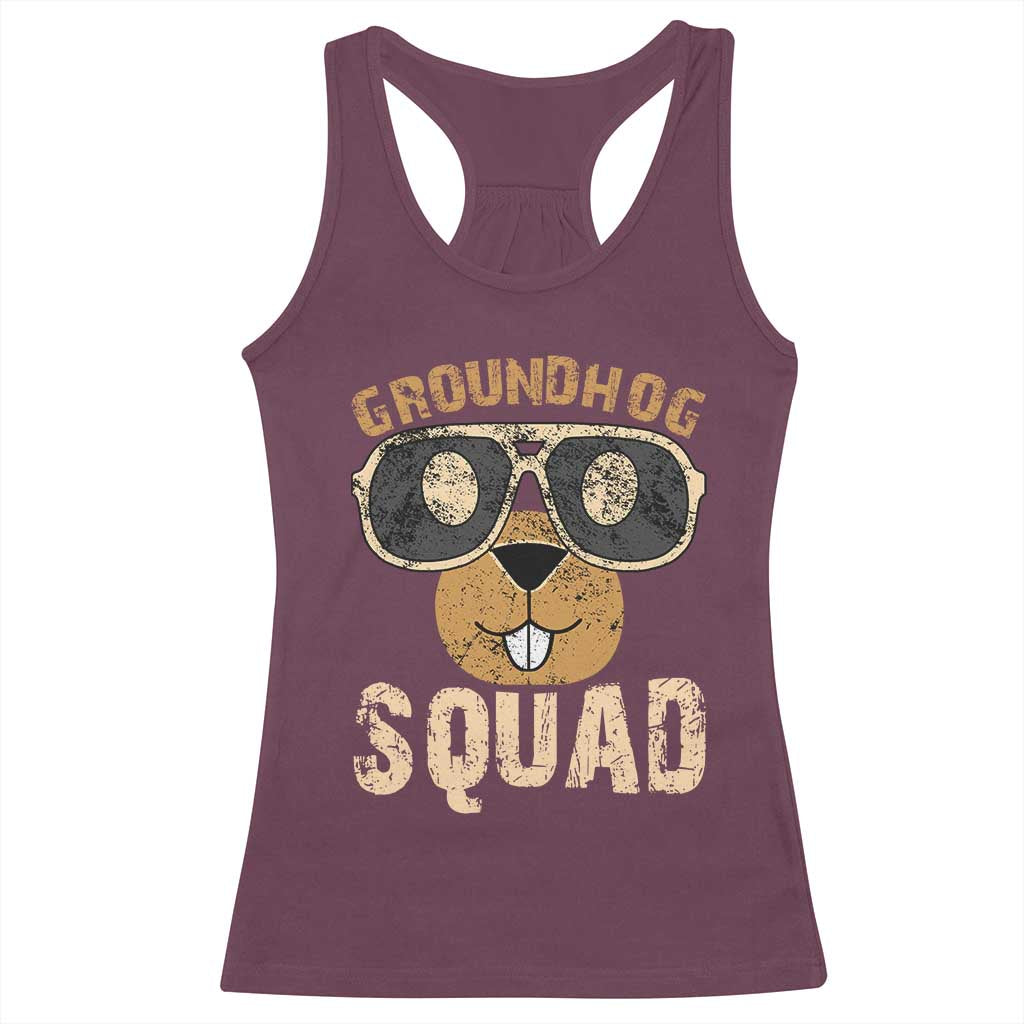 Groundhog Squad Racerback Tank Top Cute Woodchuck Happy Groundhog Day