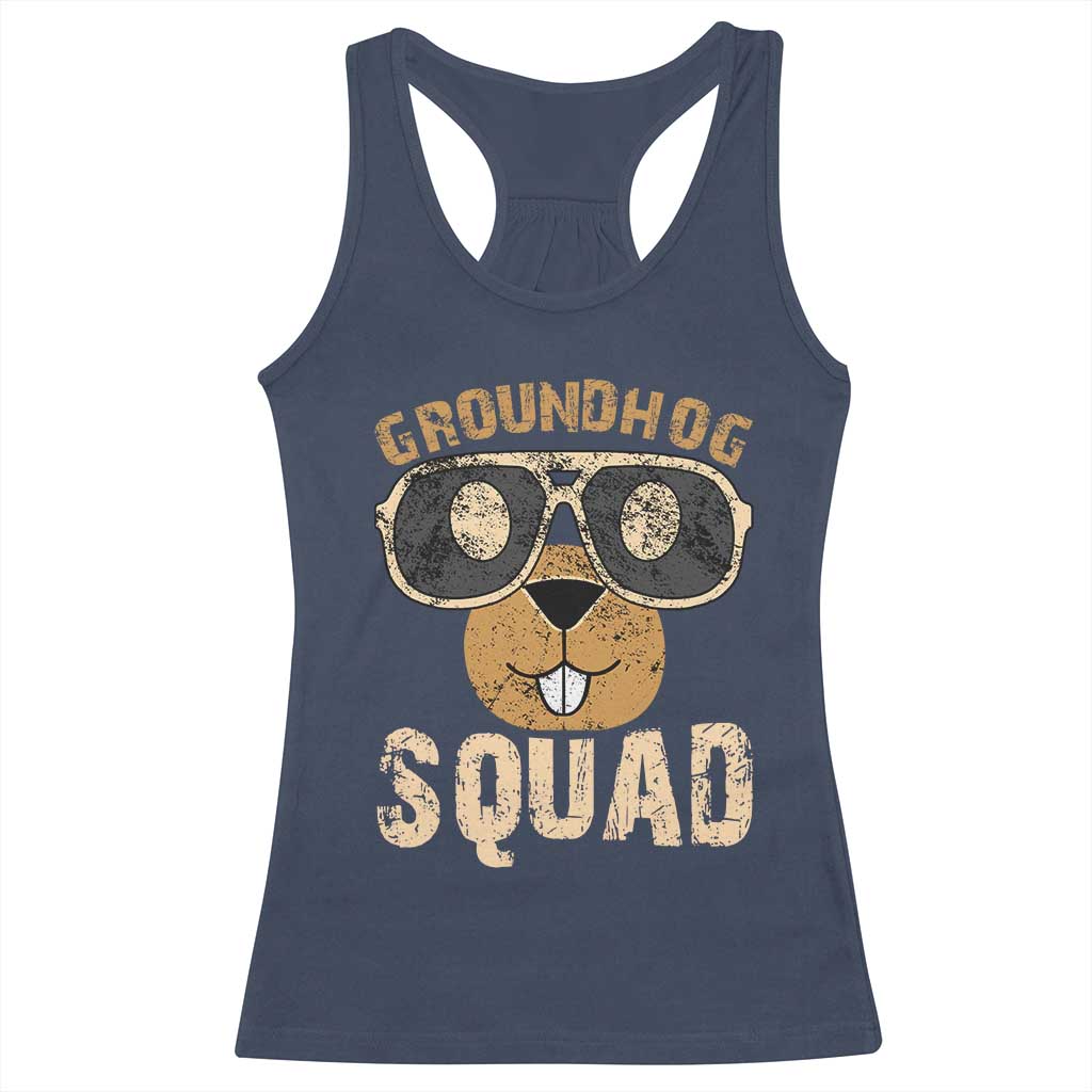 Groundhog Squad Racerback Tank Top Cute Woodchuck Happy Groundhog Day