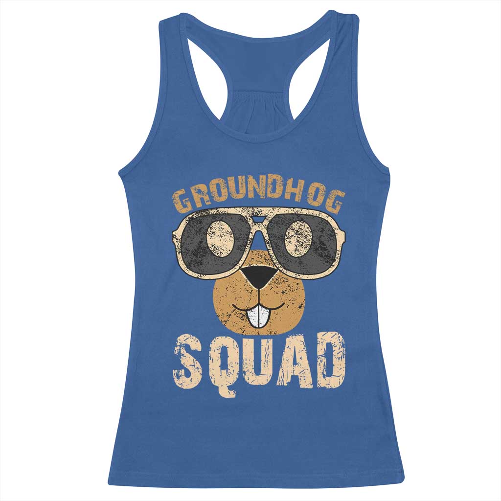 Groundhog Squad Racerback Tank Top Cute Woodchuck Happy Groundhog Day