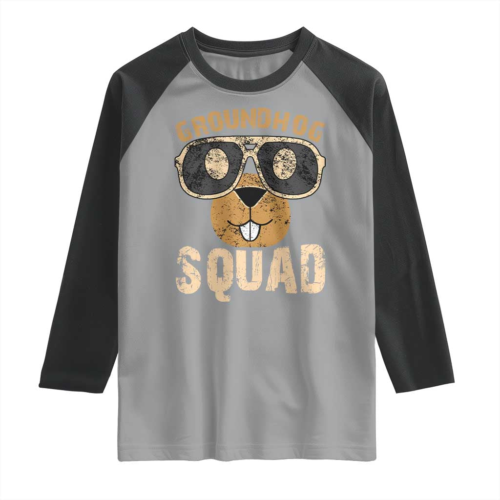 Groundhog Squad Raglan Shirt Cute Woodchuck Happy Groundhog Day