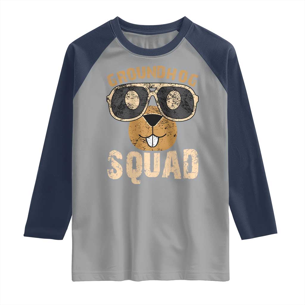 Groundhog Squad Raglan Shirt Cute Woodchuck Happy Groundhog Day