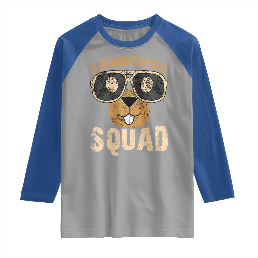 Groundhog Squad Raglan Shirt Cute Woodchuck Happy Groundhog Day