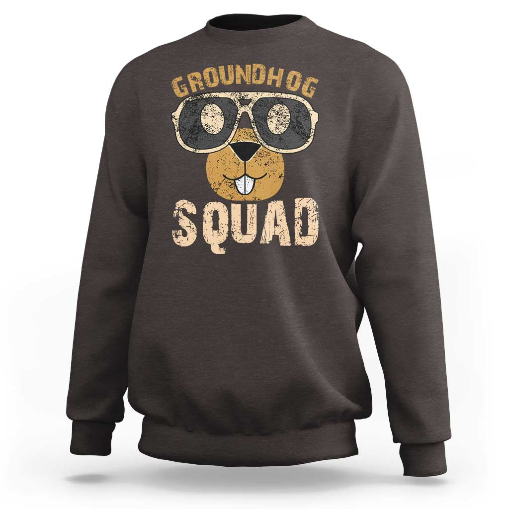 Groundhog Squad Sweatshirt Cute Woodchuck Happy Groundhog Day