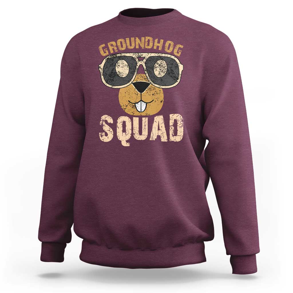 Groundhog Squad Sweatshirt Cute Woodchuck Happy Groundhog Day