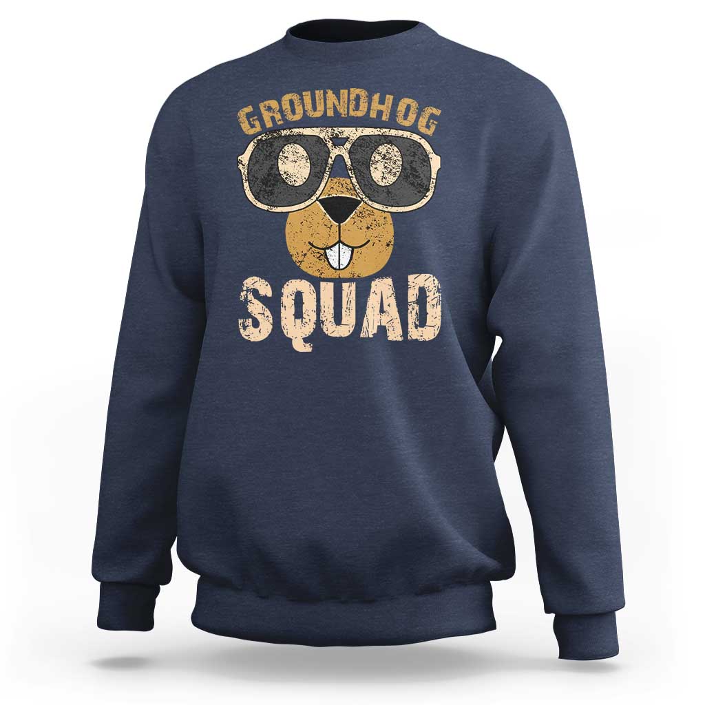 Groundhog Squad Sweatshirt Cute Woodchuck Happy Groundhog Day