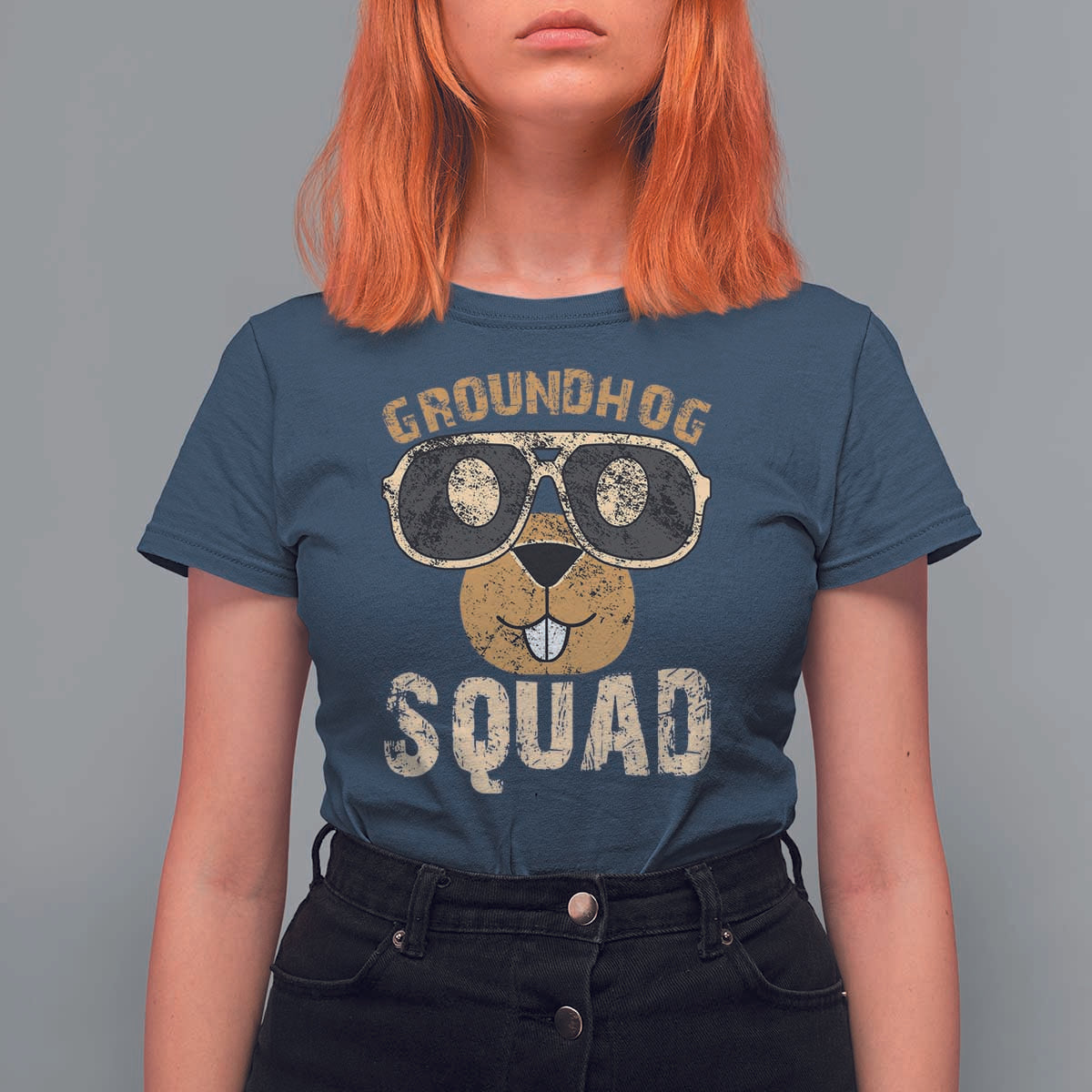 Groundhog Squad T Shirt For Women Cute Woodchuck Happy Groundhog Day