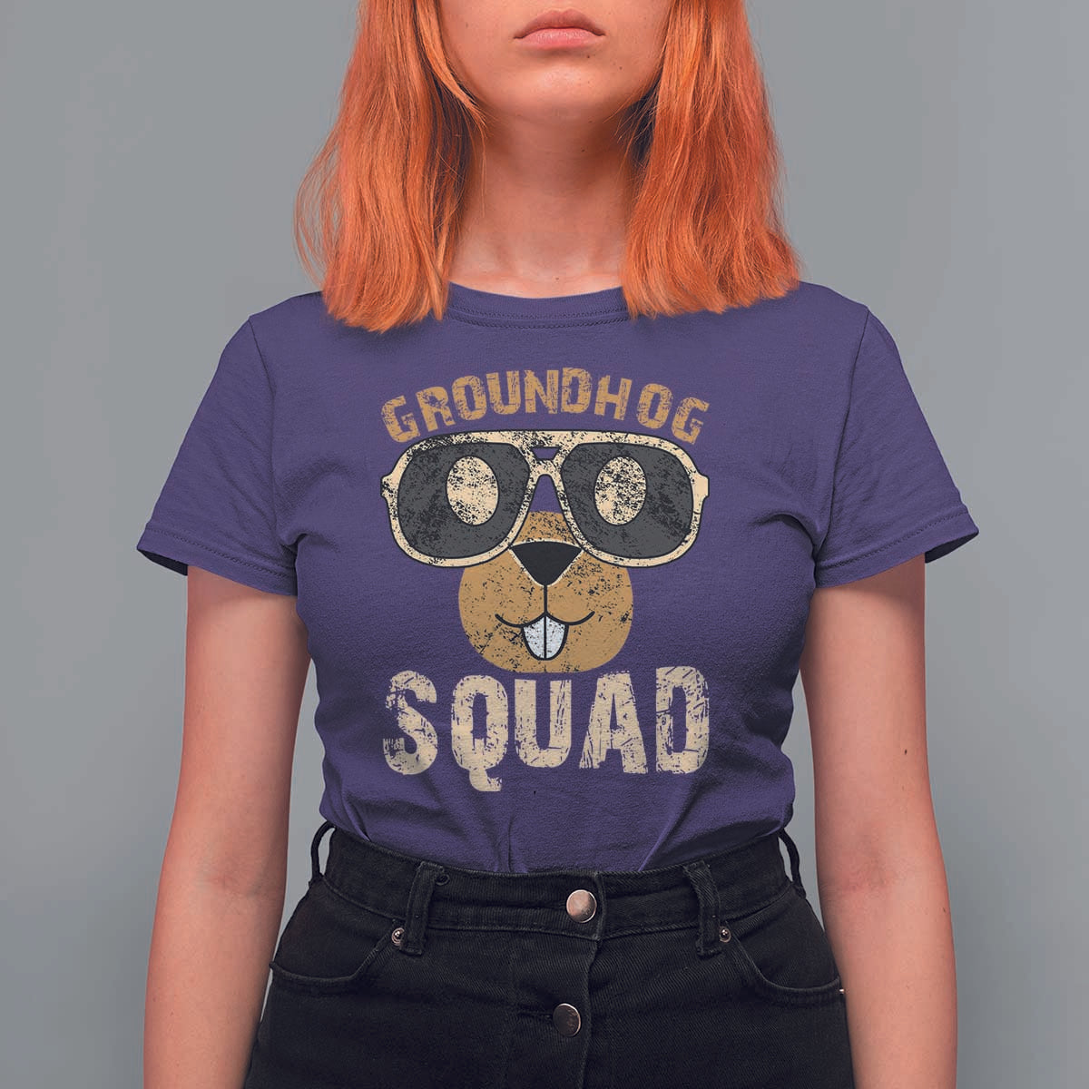 Groundhog Squad T Shirt For Women Cute Woodchuck Happy Groundhog Day