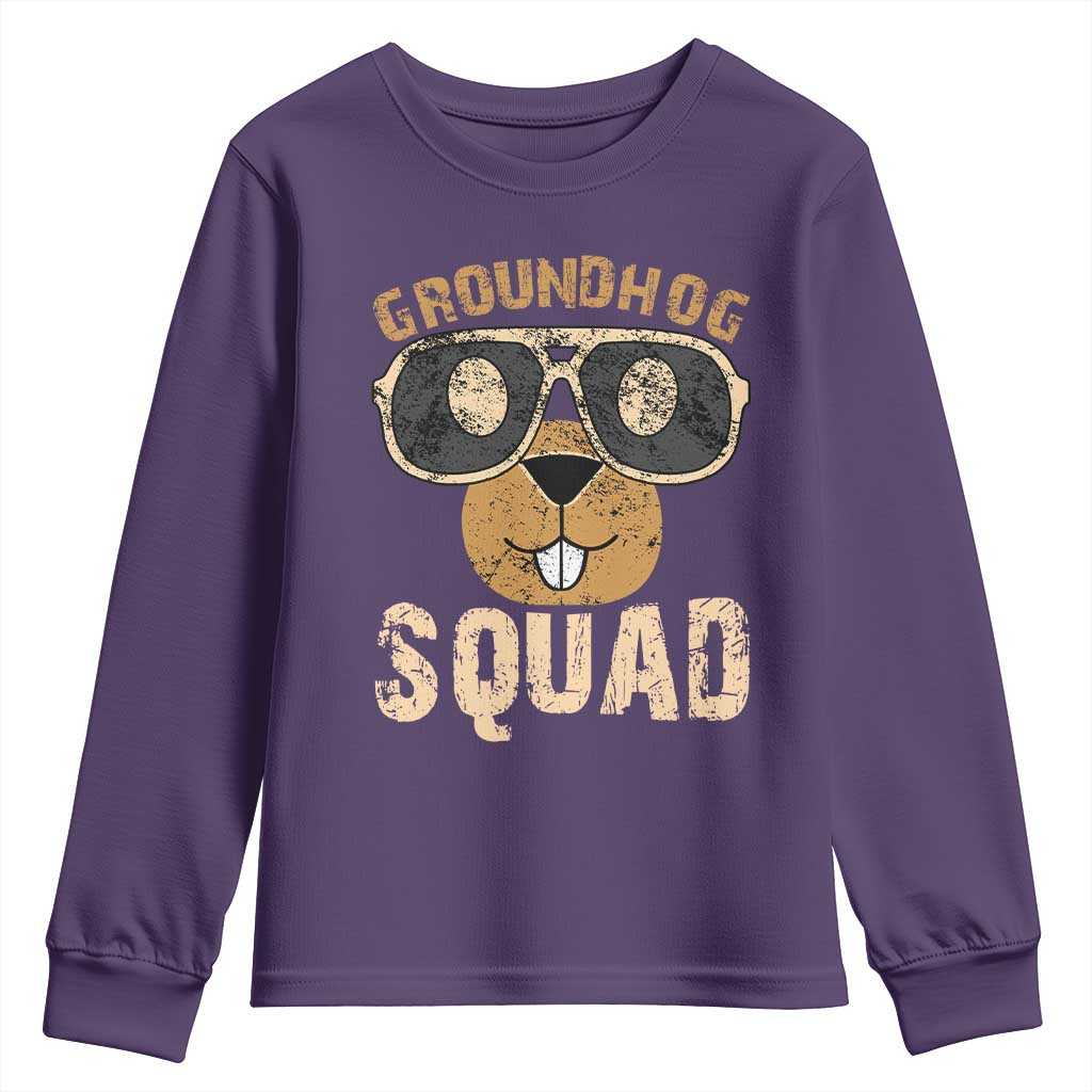 Groundhog Squad Youth Sweatshirt Cute Woodchuck Happy Groundhog Day