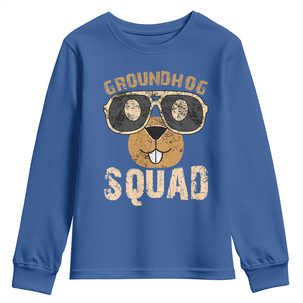 Groundhog Squad Youth Sweatshirt Cute Woodchuck Happy Groundhog Day