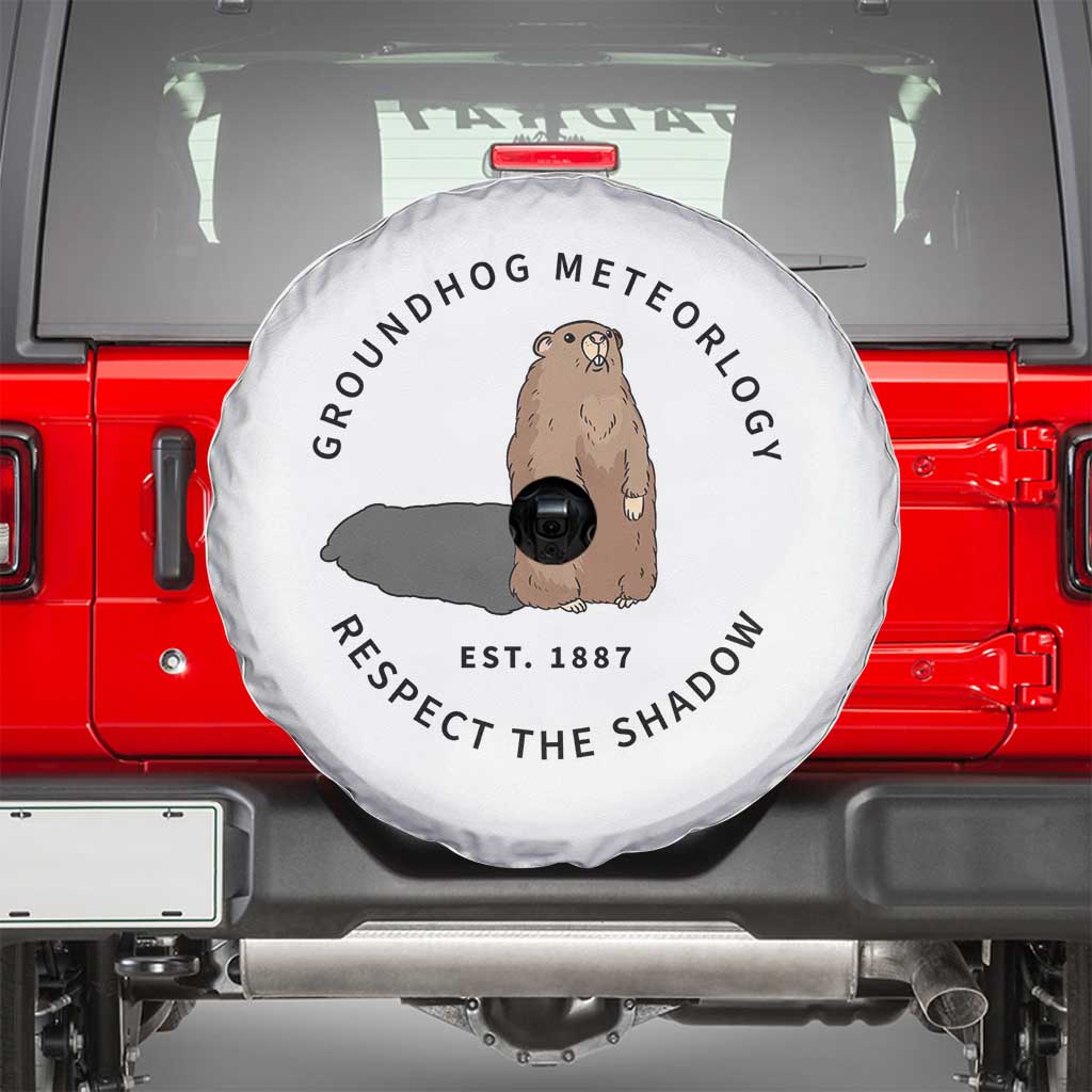 Groundhog Meteorology Spare Tire Cover Respect The Shadow Est 1887 Funny Woodchuck