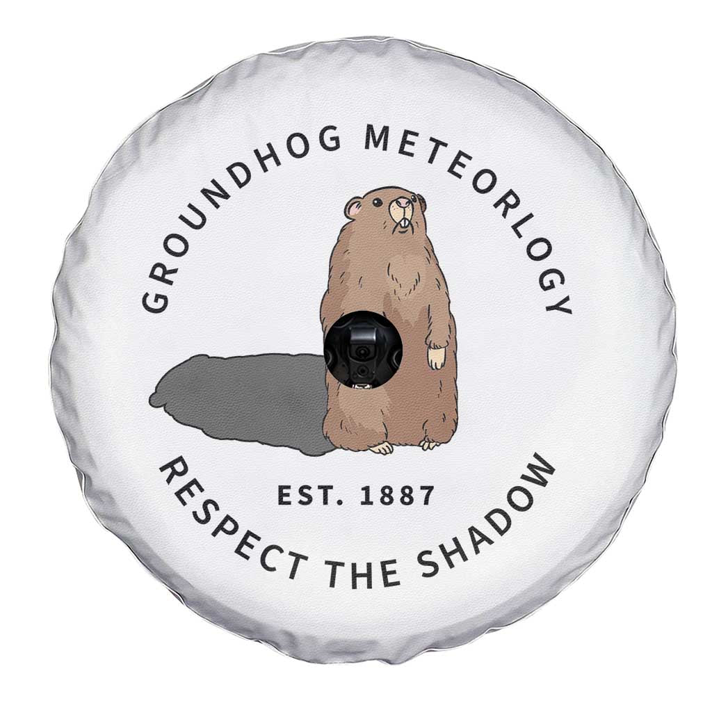 Groundhog Meteorology Spare Tire Cover Respect The Shadow Est 1887 Funny Woodchuck