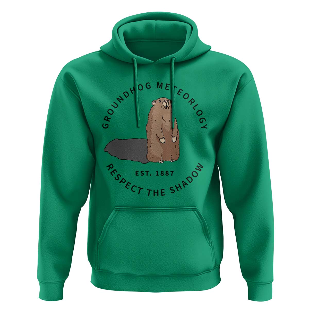 Groundhog Meteorology Hoodie Respect The Shadow Est 1887 Funny Woodchuck
