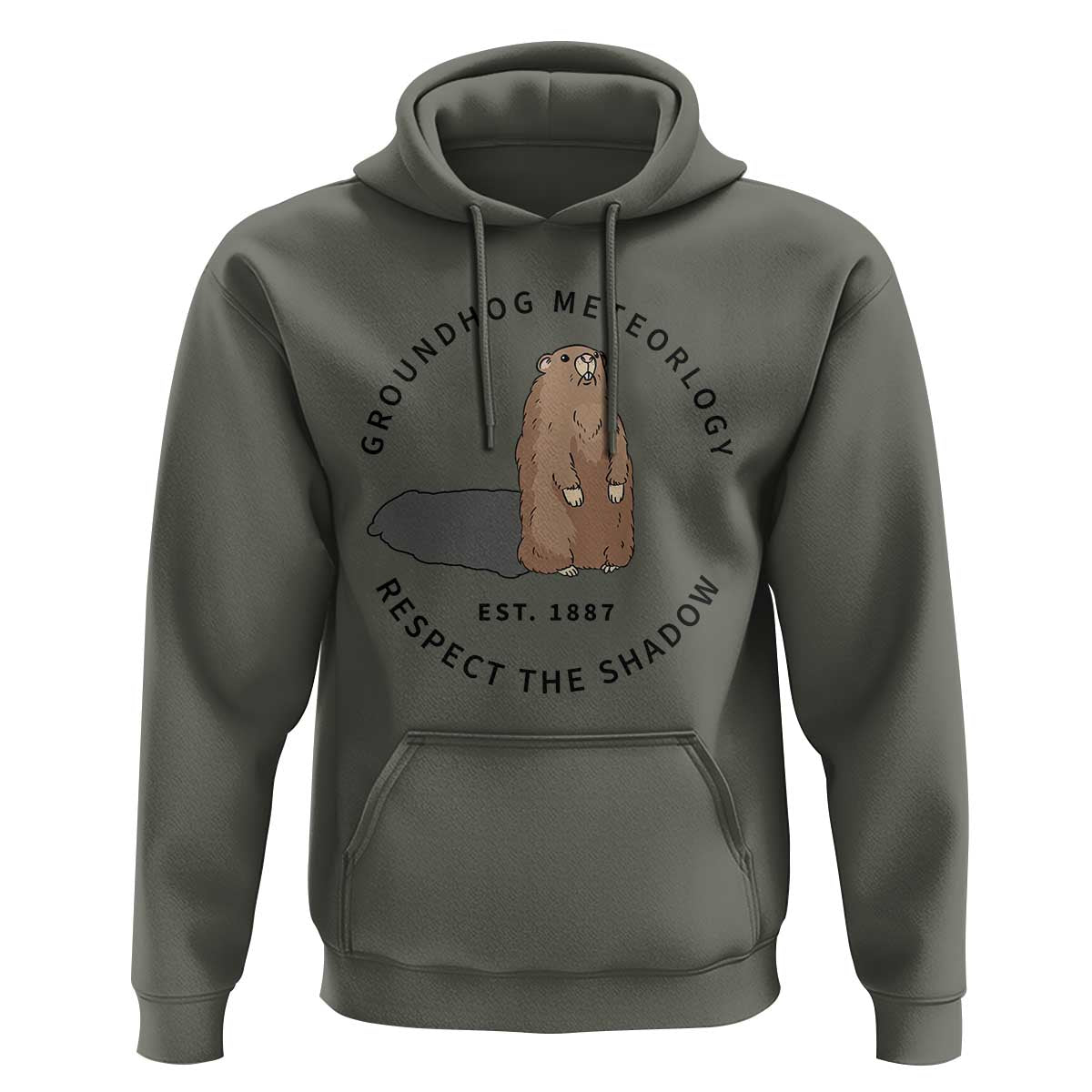 Groundhog Meteorology Hoodie Respect The Shadow Est 1887 Funny Woodchuck