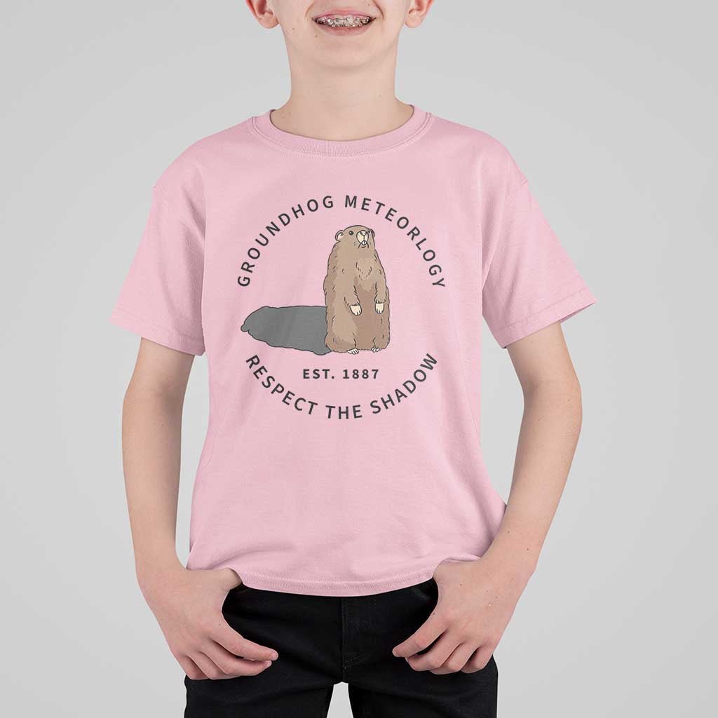 Groundhog Meteorology T Shirt For Kid Respect The Shadow Est 1887 Funny Woodchuck