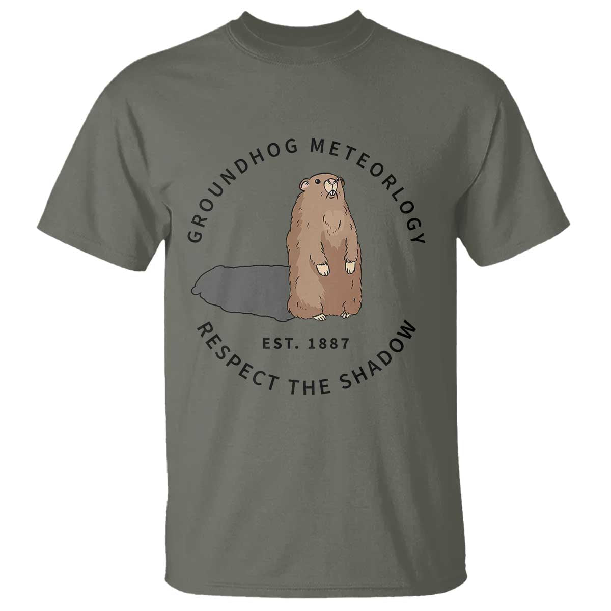 Groundhog Meteorology T Shirt Respect The Shadow Est 1887 Funny Woodchuck