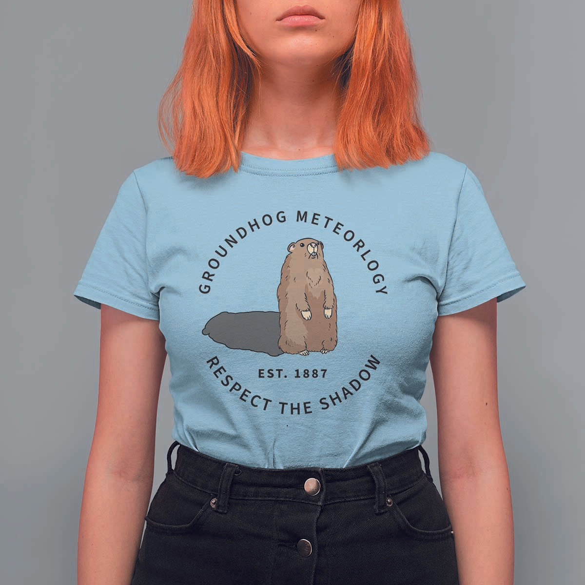 Groundhog Meteorology T Shirt For Women Respect The Shadow Est 1887 Funny Woodchuck
