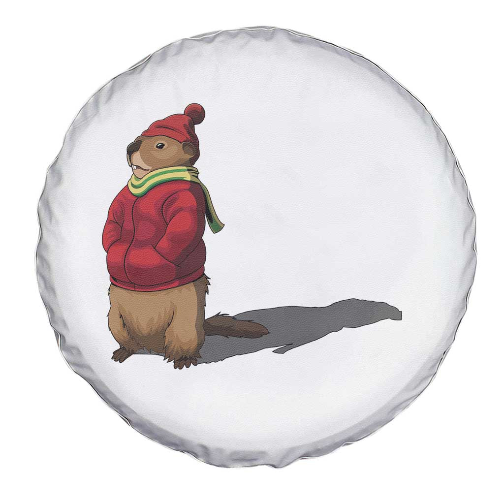 Groundhog Shadow Spare Tire Cover Funny Woodchuck Ground Hog Meteorlogy