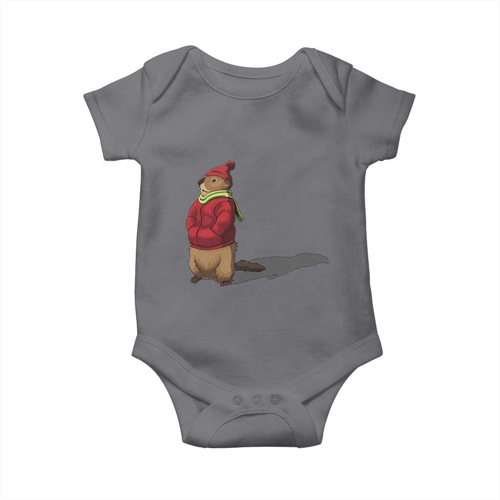 Groundhog Shadow Baby Onesie Funny Woodchuck Ground Hog Meteorlogy