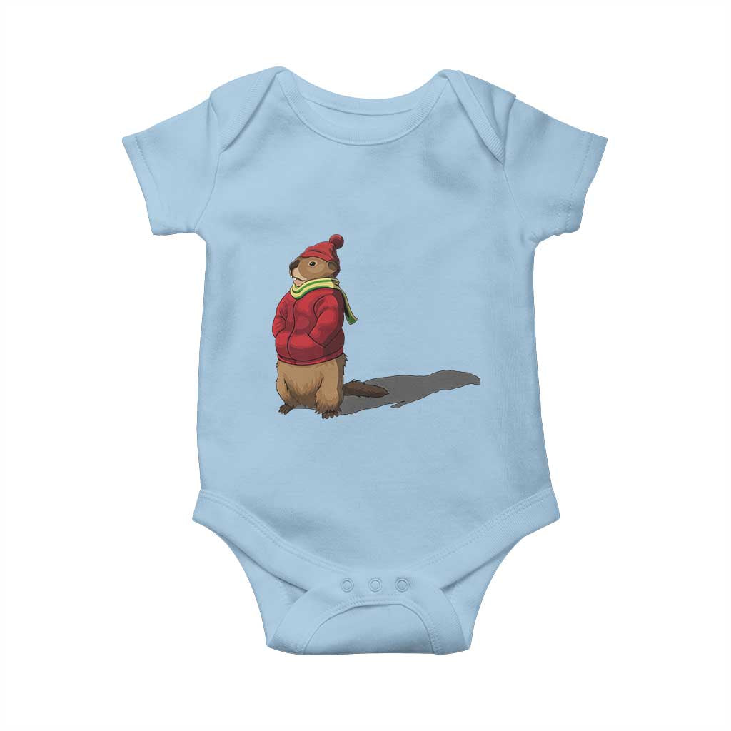 Groundhog Shadow Baby Onesie Funny Woodchuck Ground Hog Meteorlogy