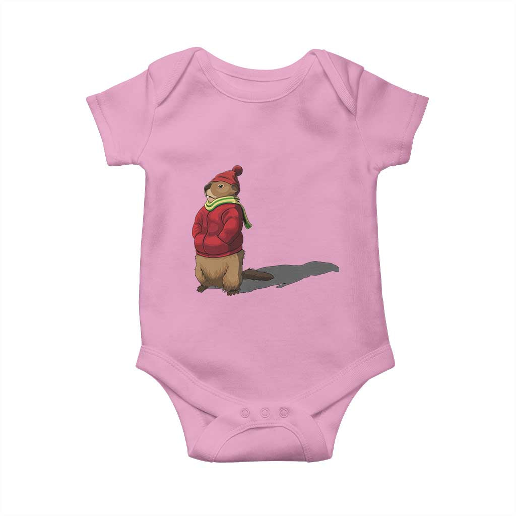 Groundhog Shadow Baby Onesie Funny Woodchuck Ground Hog Meteorlogy