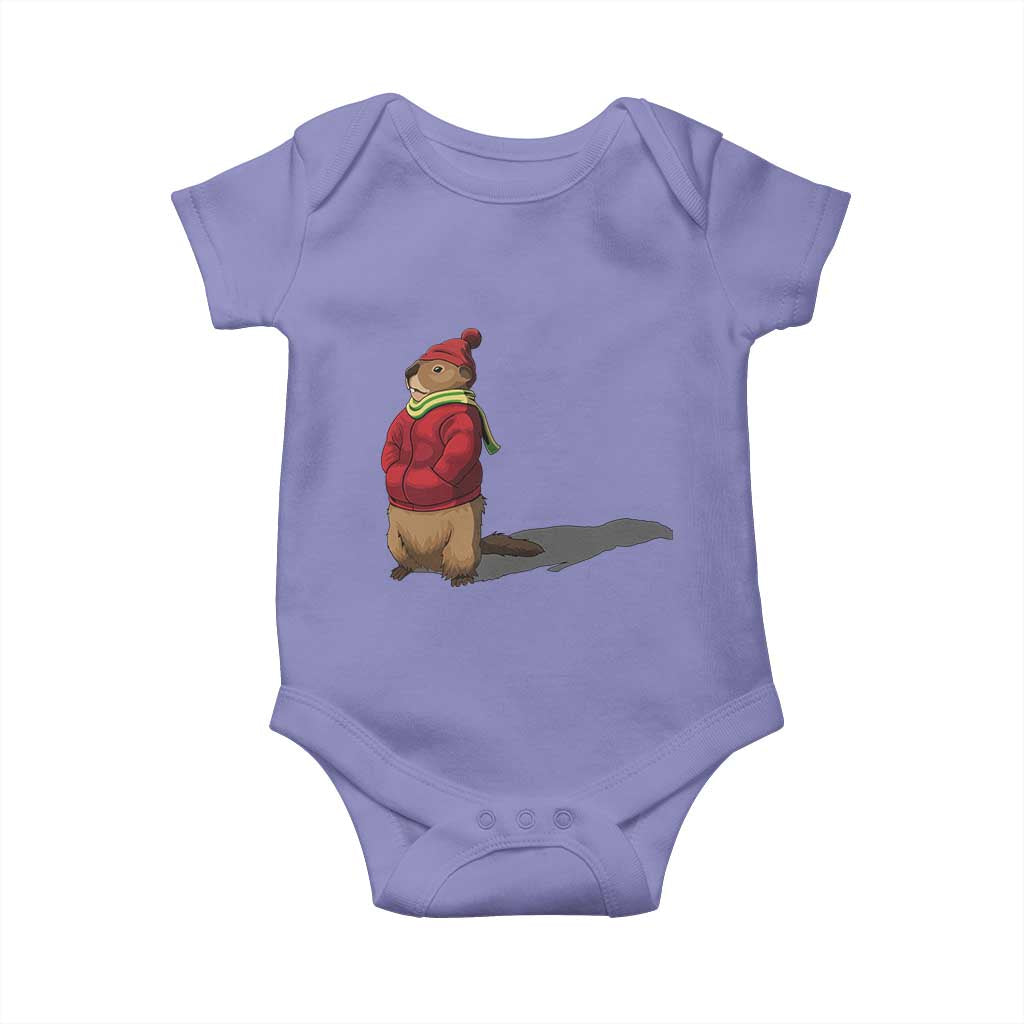 Groundhog Shadow Baby Onesie Funny Woodchuck Ground Hog Meteorlogy