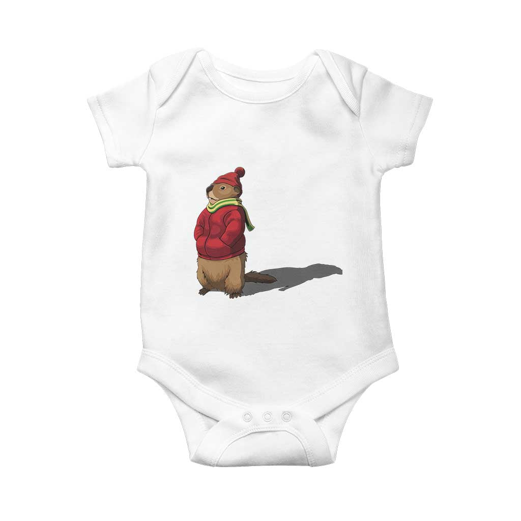 Groundhog Shadow Baby Onesie Funny Woodchuck Ground Hog Meteorlogy