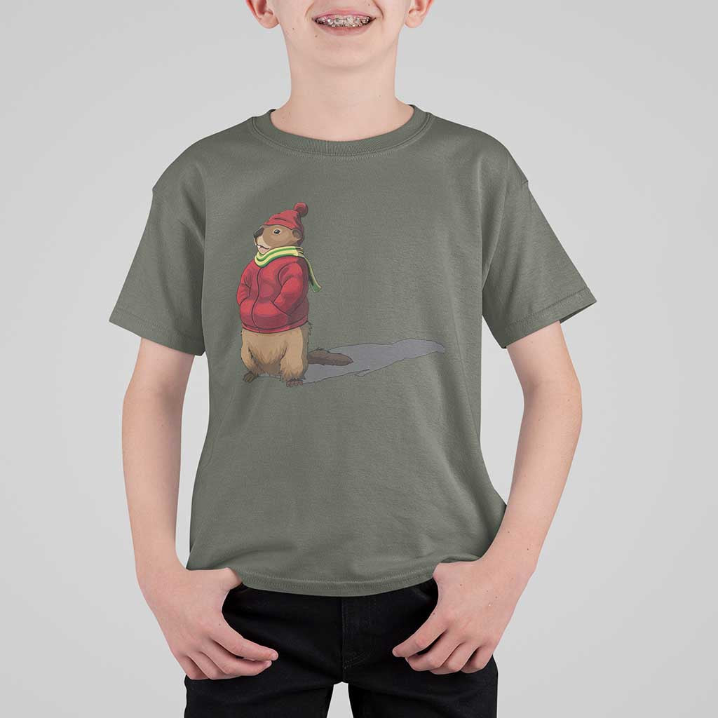 Groundhog Shadow T Shirt For Kid Funny Woodchuck Ground Hog Meteorlogy