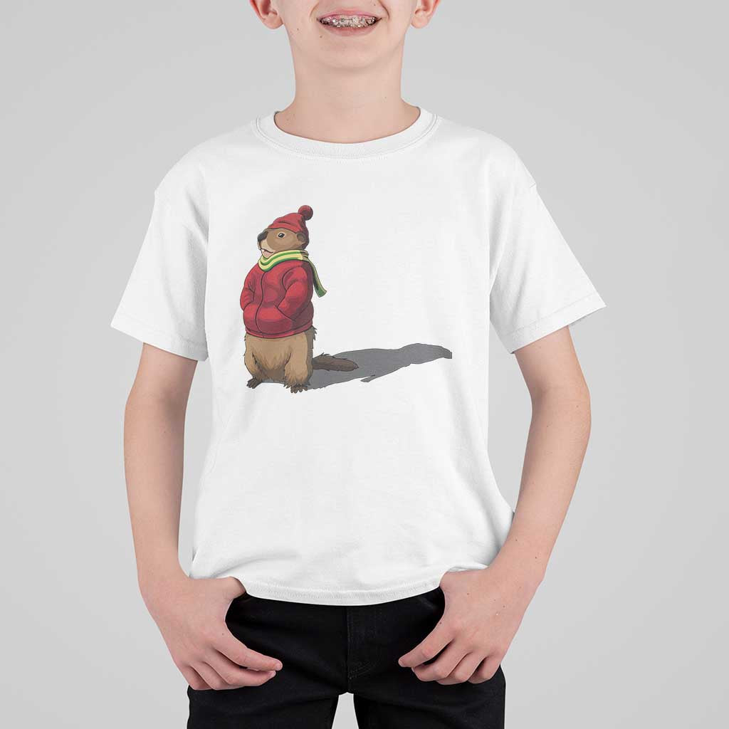 Groundhog Shadow T Shirt For Kid Funny Woodchuck Ground Hog Meteorlogy