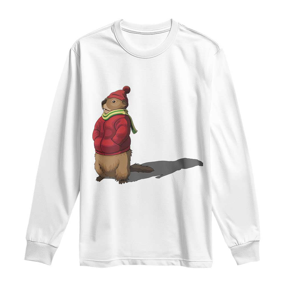 Groundhog Shadow Long Sleeve Shirt Funny Woodchuck Ground Hog Meteorlogy