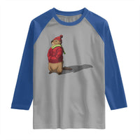 Groundhog Shadow Raglan Shirt Funny Woodchuck Ground Hog Meteorlogy