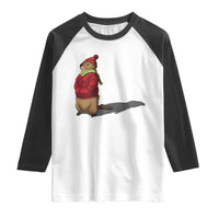 Groundhog Shadow Raglan Shirt Funny Woodchuck Ground Hog Meteorlogy