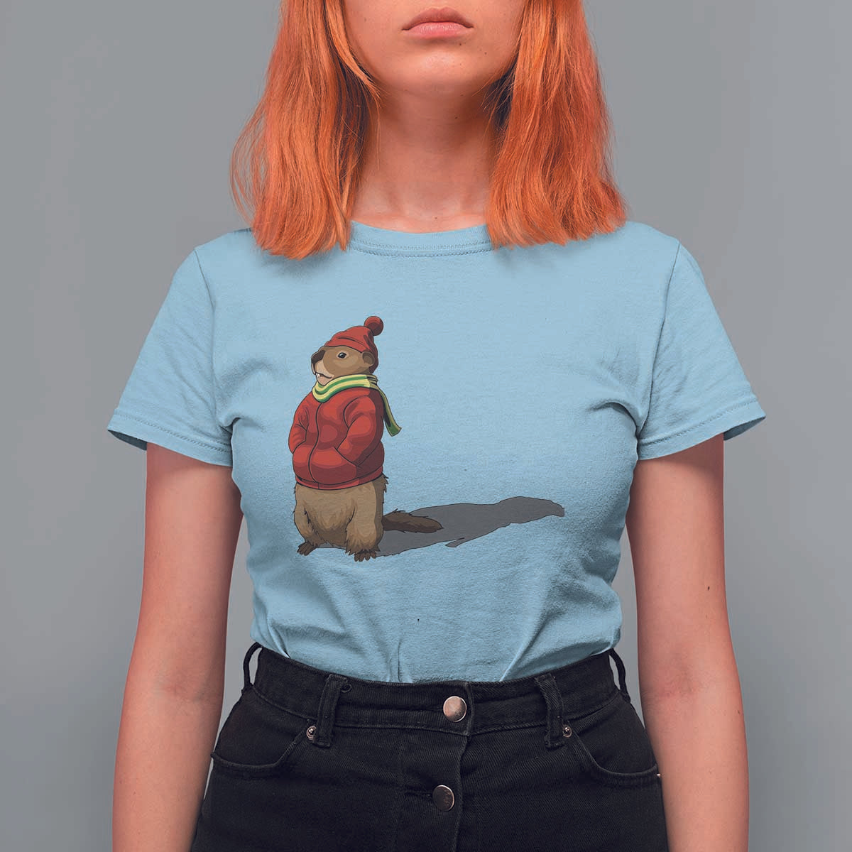 Groundhog Shadow T Shirt For Women Funny Woodchuck Ground Hog Meteorlogy