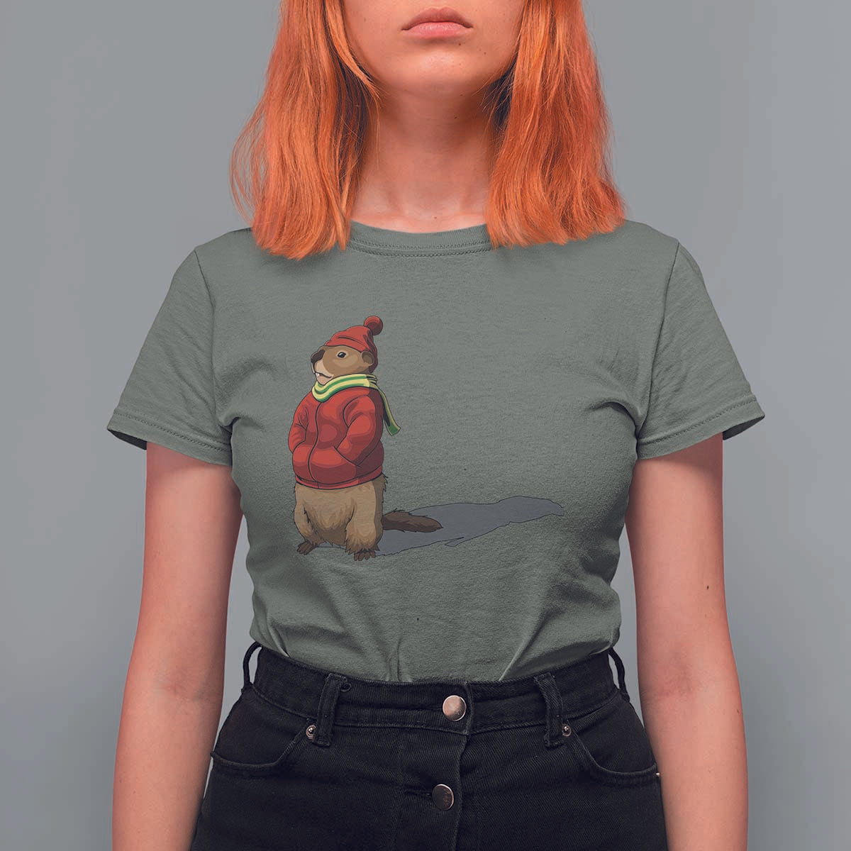 Groundhog Shadow T Shirt For Women Funny Woodchuck Ground Hog Meteorlogy