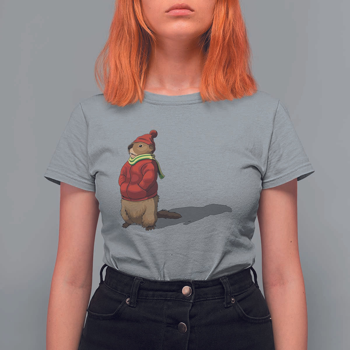 Groundhog Shadow T Shirt For Women Funny Woodchuck Ground Hog Meteorlogy