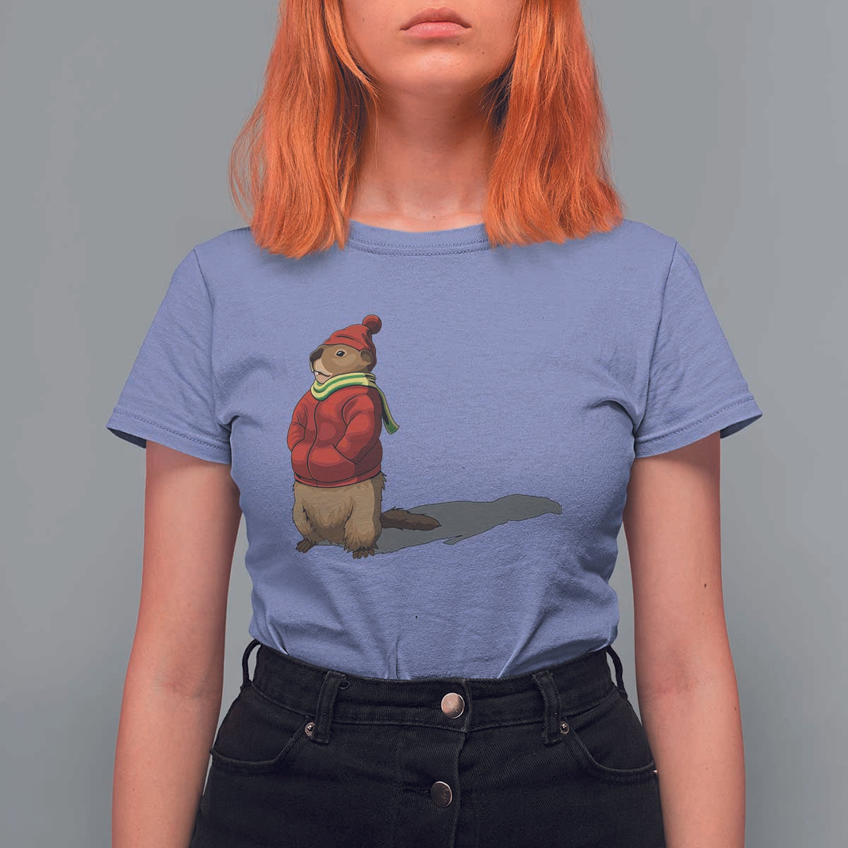 Groundhog Shadow T Shirt For Women Funny Woodchuck Ground Hog Meteorlogy